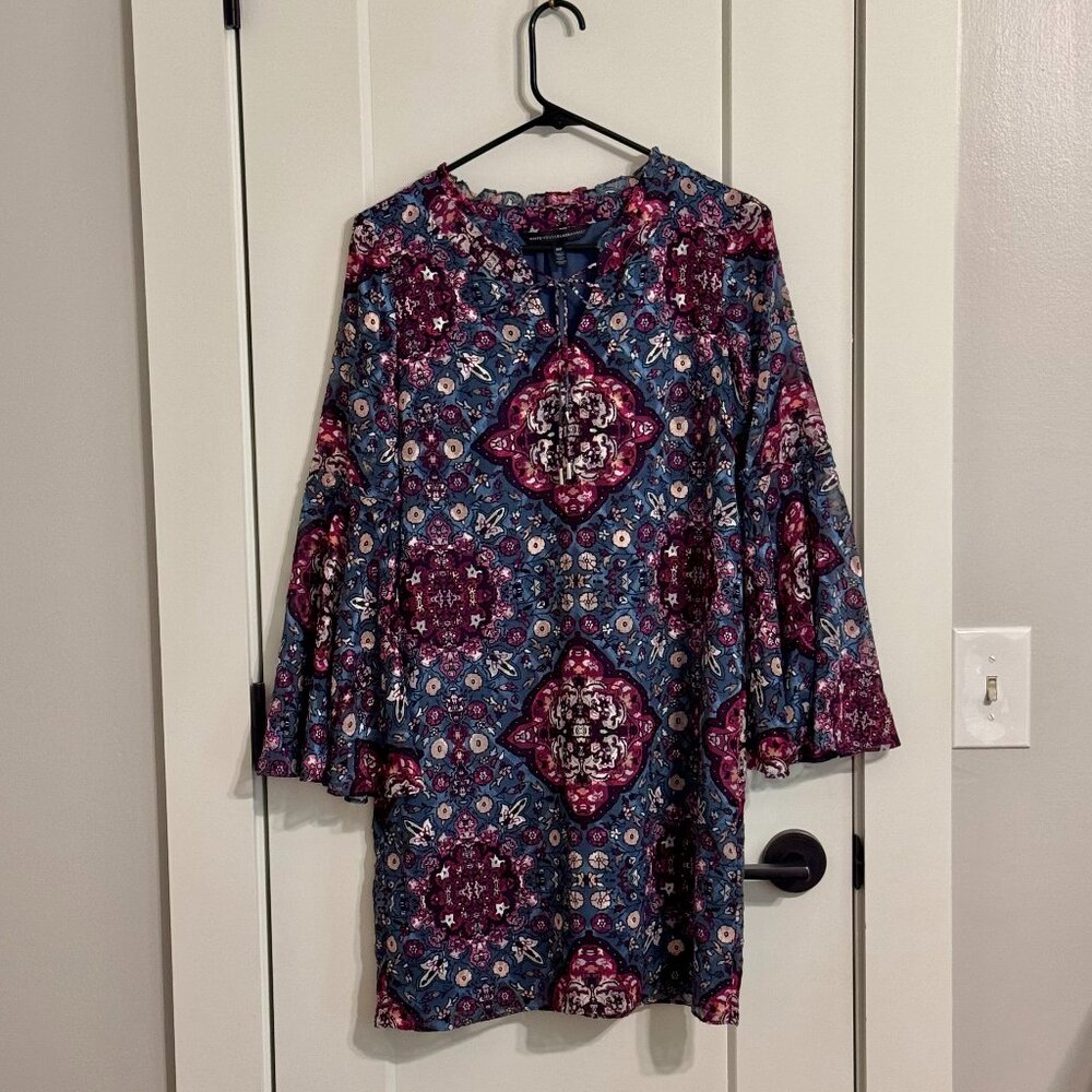 White House Black Market long bell sleeve mini dress